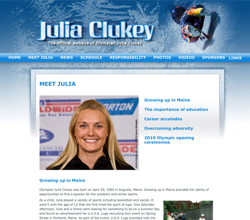 Julia Clukey's Official Website